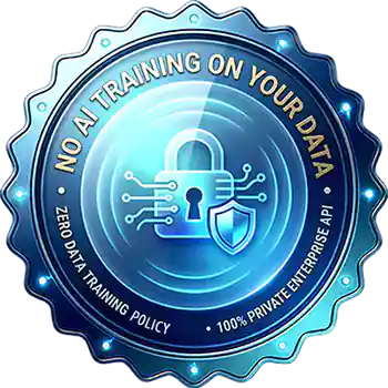 Sello No AI Training on Your Data - Zero Data Training Policy